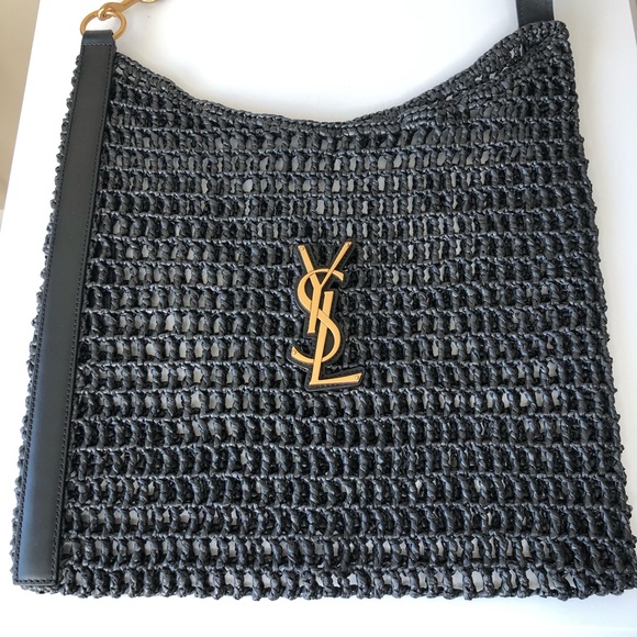 Saint Laurent YSL Oxalis Black Woven Leather Shoulder Bag - Picture 7 of 15